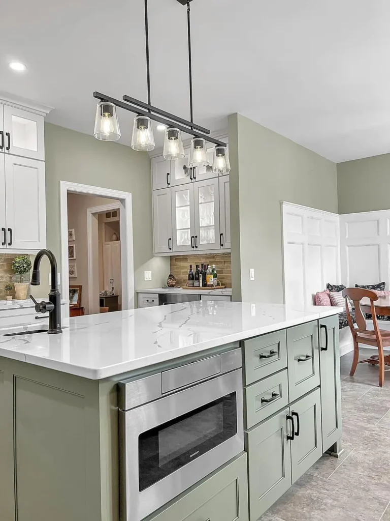 Bathroom with custom shower and modern vanity
