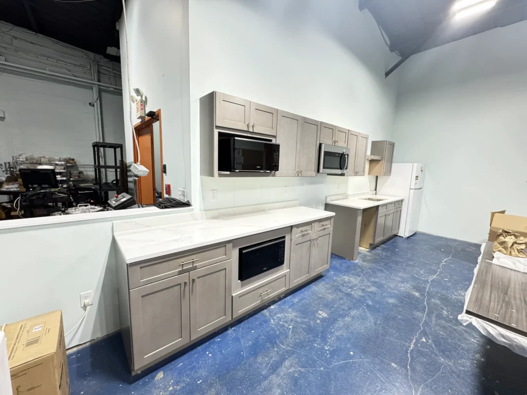 Residential interior with new trim and molding