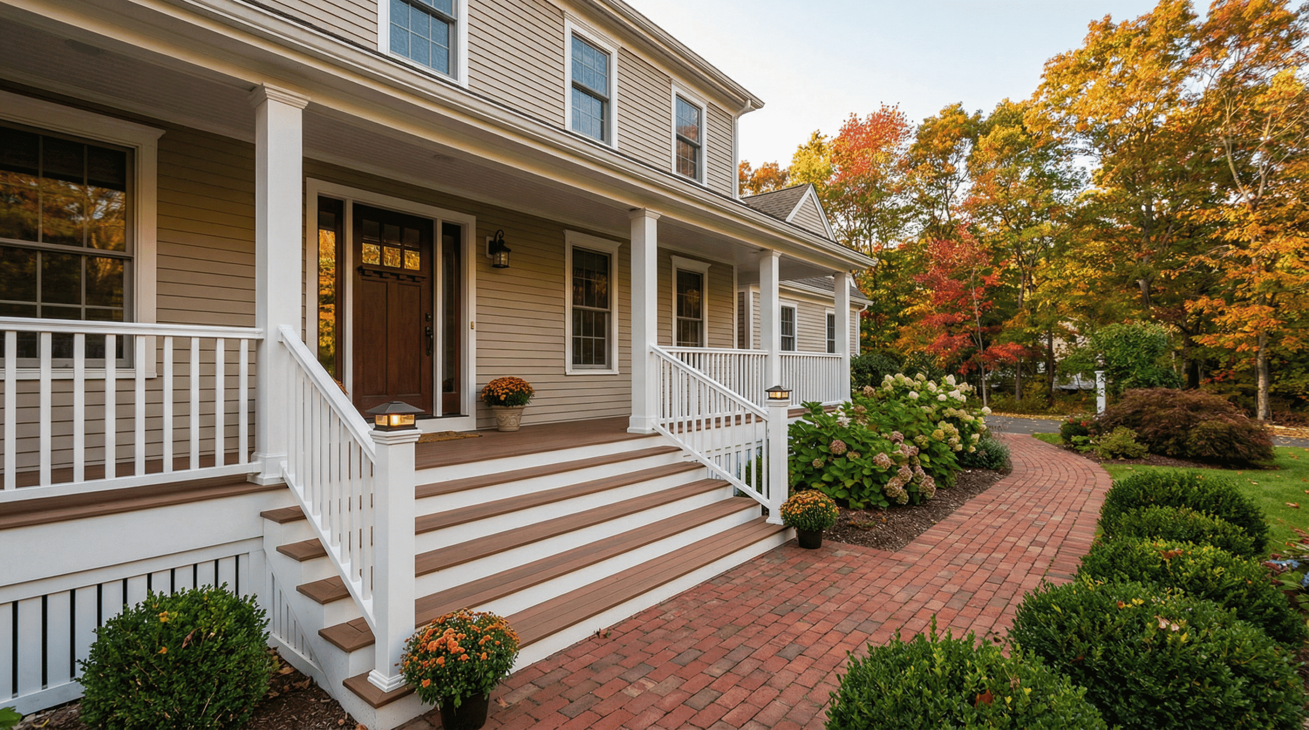 Front porch and entry stairs by Regulus Construction in MetroWest MA