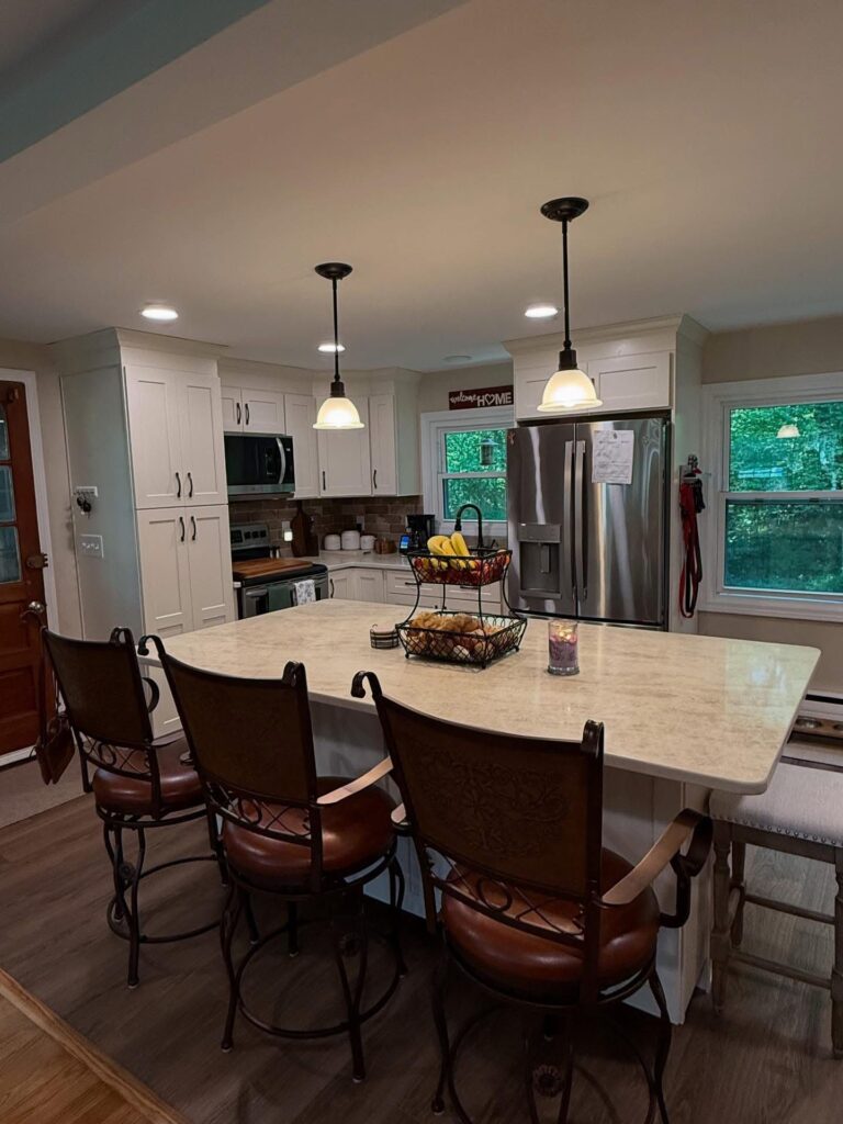 Custom kitchen with built-in pantry and wine storage