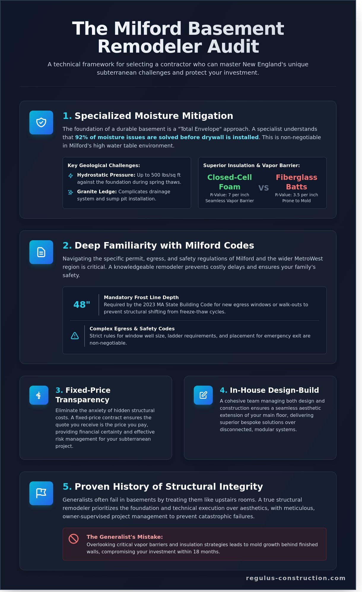 Expert Basement Remodelers in Milford, MA: Your Guide to Bespoke Lower-Level Living - Infographic