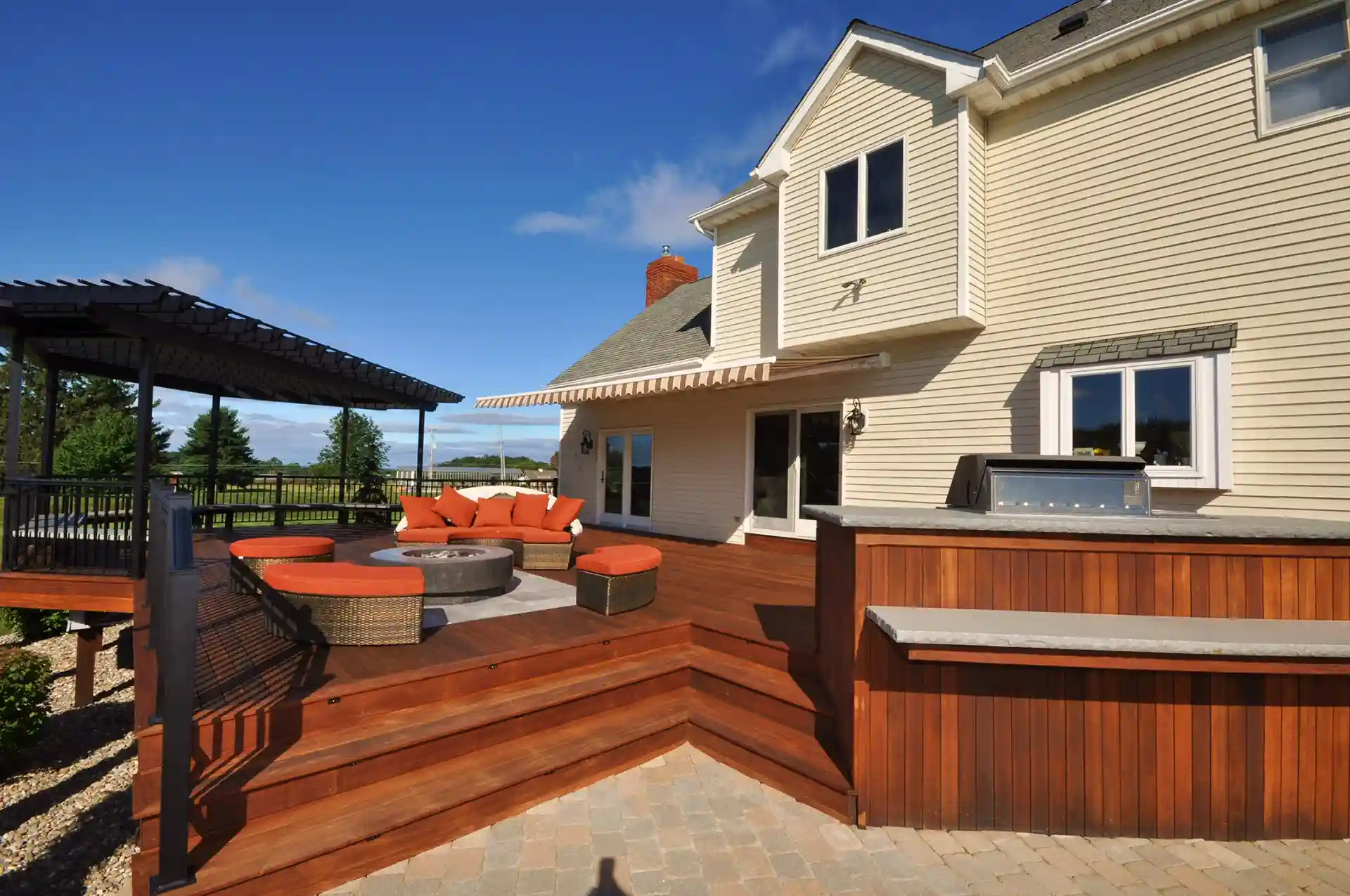 Custom deck building in Milford MA by Regulus Construction